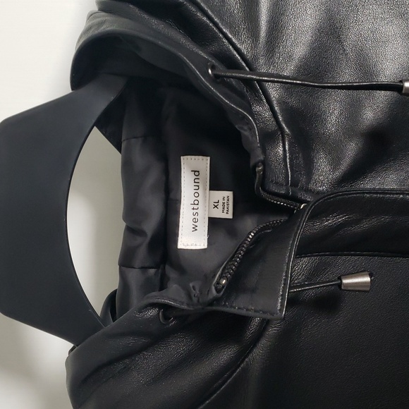 Westbound Lambskin Leather Hooded Jacket in Black - Women's size XL - Picture 7 of 13